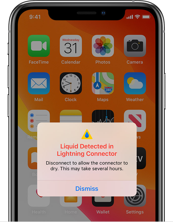 文罗镇苹果手机维修分享iPhone 12 在充电时出现 “闪电接口检测到液体”的提示怎么办 